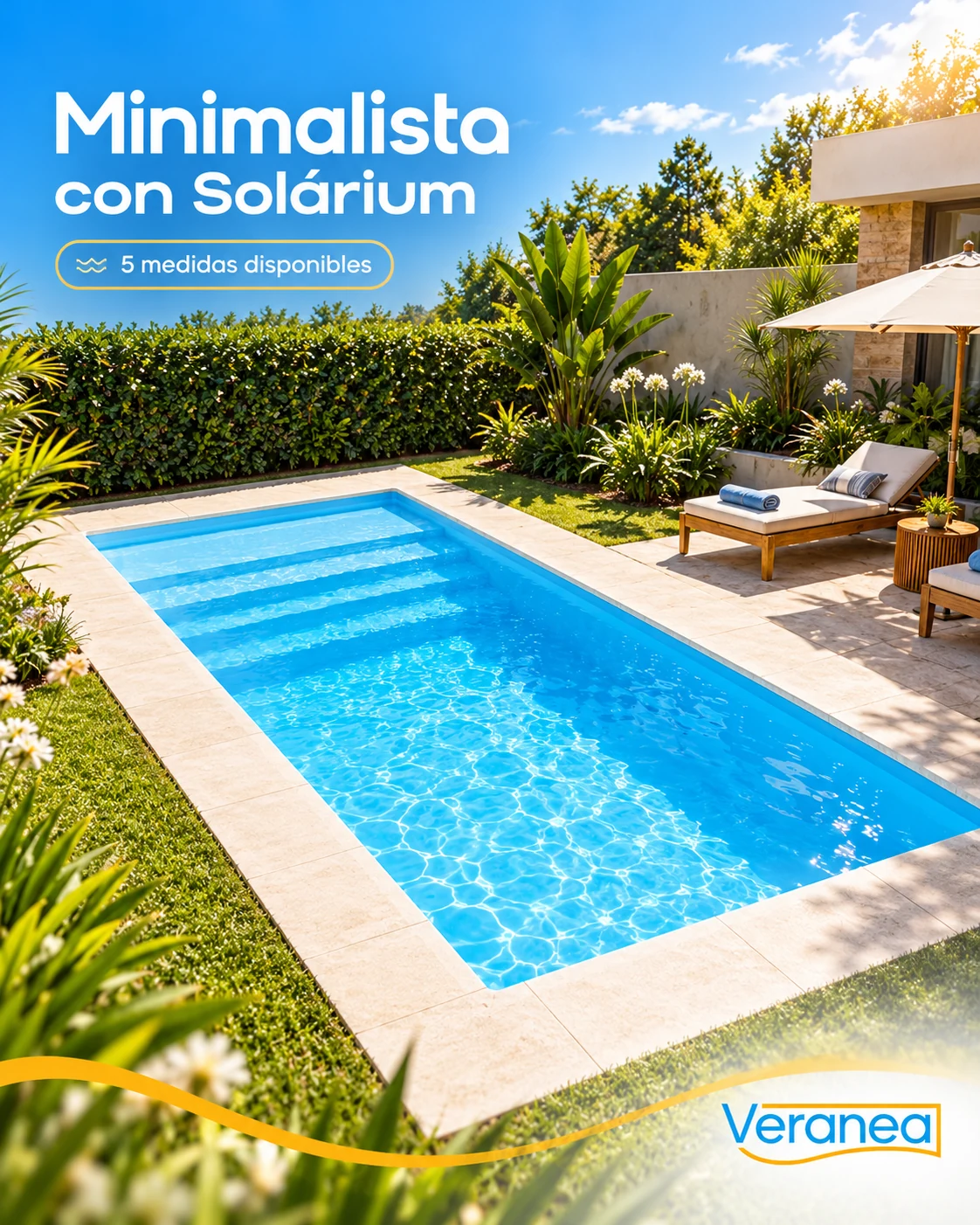 Pileta Minimalista con Solárium